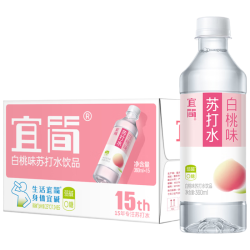 宜简 无气苏打水 白桃味 360ml*15瓶