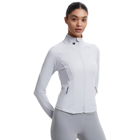 HOTSUIT后秀运动外套女2023春季新款休闲塑形运动舒适透气开衫上衣 空灵灰 M
