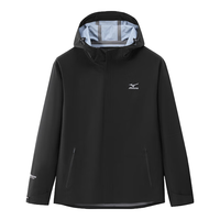 美津浓(MIZUNO)梭织外套男春秋户外休闲夹克连帽防风上衣 黑色 XL