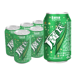 广氏 碧柠柠檬味汽水330ml*6罐装  碳酸饮料 水果饮品