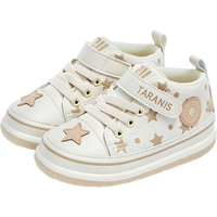 TARANIS 泰兰尼斯 211秋季学步鞋男女宝宝童鞋软底婴儿机能鞋 白/杏 22码