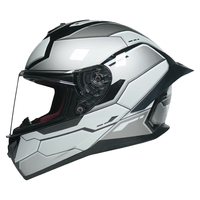 Orz摩托车头盔男女全盔冬季蓝牙个性四季大尾翼电动车跑盔3C认证 银高达极光蓝(可夜视) XL