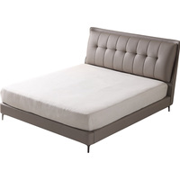 KUKA/顾家家居 面包式靠包 皮床  【拿铁灰】+M0099A 1.5*2.0m