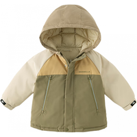 戴维贝拉（DAVE＆BELLA）儿童羽绒服保暖男童外套三防女童冲锋衣休闲中大童外衣冬装 橄榄绿 80cm（身高73-80cm）