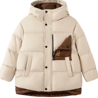 巴拉巴拉 儿童羽绒服大童保暖男童拼色潮 咖色调00355 130cm