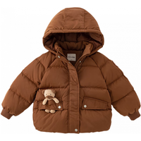戴维贝拉（DAVE＆BELLA）女童轻薄羽绒服抗菌绒儿童上衣中大童外套冬装保暖女孩衣服 棕色 1