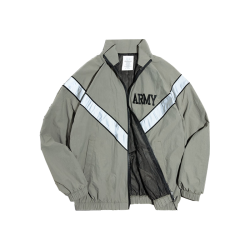 马登 工装 ARMY飞行员夹克训练服vibe风反光连帽速干外套男潮 灰绿色（无帽）预定