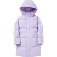 巴拉巴拉童装儿童羽绒服冬长款连帽外套男童女童保暖中大童亲子款 丁香紫 防水透湿 灰鸭绒-70019 180cm 充绒量259g