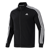 阿迪达斯 （adidas）外套男装上衣 户外跑步训练运动服防风衣梭织开衫夹克 H12217/黑色三条纹/立领修身款 L(180/100A)