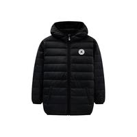 CONVERSE 匡威 童装男女童超轻羽绒服儿童短款连帽保暖外套 正黑色 160/76
