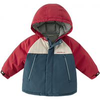 戴维贝拉 DAVE＆BELLA）儿童羽绒服保暖男童外套三防女童冲锋衣休闲中大童外衣冬装 藏青色 110cm（身高100-110cm）