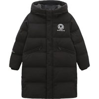 波司登冬季儿童羽绒服男童长款加厚连帽舒适时尚洋气保暖外套T00143403E 黑色8056 150/72