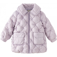 戴维贝拉（DAVE＆BELLA）儿童中长款羽绒服保暖白鸭绒衣服加厚中大童外套女童上衣冬装 豆蔻紫 160 cm（身高150-160cm）