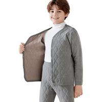 浪莎儿童保暖内胆上衣马甲男女童冬装内穿校服女孩宝宝棉袄 浅灰小熊 170 身高160-170cm