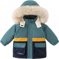 戴维贝拉 DAVE＆BELLA）抗菌儿童羽绒服加厚男童 湖蓝色 110cm（身高100-110cm）