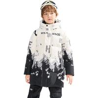 雪中飞 SNOWFLYING童装男童羽绒服冬季中大童洋气女童儿童羽绒服黑白风景150cm