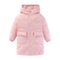 雪中飞 SNOWFLYINGkids童装女童羽绒服洋气中大童儿童条纹羽绒服冬