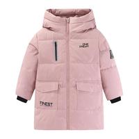 雪中飞 SNOWFLYING kids童装儿童羽绒服2023洋气男童中大童印花女童长款羽绒服