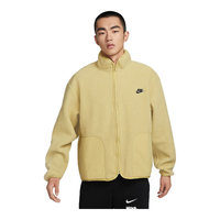 耐克NIKE夹克男连帽羊粒绒CLUB+ SHERPA外套秋冬FB8387-720浅金黄L