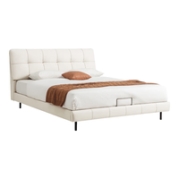 林氏家居简约奶油风布艺床猫爪皮悬浮床主卧大床家用双人床1.8米2米TBC129 【乳酪白猫爪皮】高脚床 1.8x2.0米