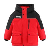 雪中飞 SNOWFLYING 儿童羽绒服男童冬季女童中大童装拼接加厚工装
