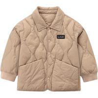 LABI BABY 拉比 儿童外套男女童秋装白鸭绒外套保暖羽绒服内胆外套 卡其 100