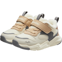 基诺浦（ginoble）学步鞋1-5岁机能鞋加绒棉鞋男女婴儿鞋子GY1515 象牙白/棕色/灰色 140mm 脚长13.6-14.5cm