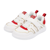 江博士春季男女童舒适透气小清新学步鞋休闲小白鞋舒适国货运动儿童鞋 米/红 27码 脚长约16.2-16.8