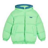 李 Lee儿童面包羽绒服短款男女款轻薄连帽保暖鸭绒秋冬初中生外套童装 绿色 160 cm