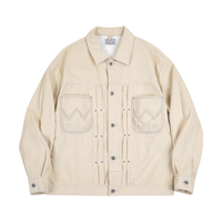 马登 工装 美式复古灯芯绒二代夹克type2阿美咔叽翻领外套男秋 亚麻色 L