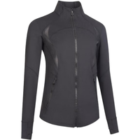 迪卡侬（DECATHLON）外套女显瘦外套前拉链上衣保暖运动夹克女8800195W 经典黑 XS