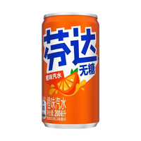 Fanta 芬达 可口可乐（Coca-Cola ）芬达无糖碳酸饮料200ml*12罐 芬达200ml*12瓶