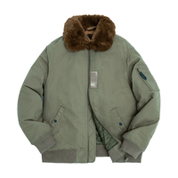 MADEN 马登 工装 美式复古B15飞行员夹克加厚翻毛领外套保暖棉服男秋冬 绿色 L 绿色（L、XL预定）