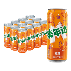 百事 美年达橙味碳酸饮料 330ml*12罐