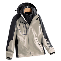 JEEP SPIRIT 吉普冲锋衣夹克男秋冬外套加厚三合一户外运动服男装 卡其 2XL