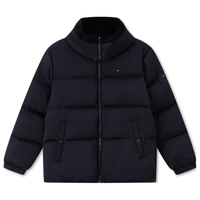 TOMMY HILFIGER 童装女休闲拼色保暖鸭绒立领羽绒服TH2342053 藏青色001 7/130cm