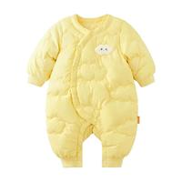 微狮牧尼宝宝保暖羽绒服冬季婴幼儿三防加厚连体衣服外出哈衣冬天