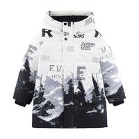 雪中飞 SNOWFLYING 儿童羽绒服男童冬季保暖中长款时尚雪山袖标中大童装潮/110cm
