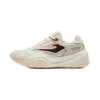 鸿星尔克休闲鞋女24春新户外面包鞋时尚撞色运动鞋款奶酪52124102093 微晶白/浮岩灰/榛果色 39