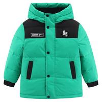 雪中飞 SNOWFLYING 拜年服秋冬外套撞色面包服连帽保暖儿童羽绒服
