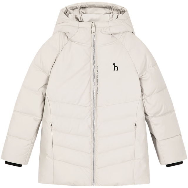 今日必买：哈吉斯 品牌童装男女童羽绒服冬抑菌防静电弹力防风休闲羽绒服 极地灰 145