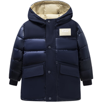 Levi's李维斯童装男童双面穿中长款羽绒服三防面料保暖儿童上衣 深宝蓝色 110/52