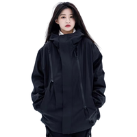 NASA MARVEL夹克男冲锋衣春秋外套款美式户外运动登山服男装 黑色 2XL  2XL（140-160斤）