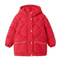 巴拉巴拉 童装儿童羽绒服女童2024春装新年季保暖红色拜年上衣