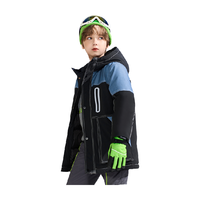 雪中飞 SNOWFLYING 儿童羽绒服男童中大童装拼接加厚中长款连帽