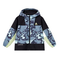 鸿星尔克儿童外套风衣运动潮流防风保暖舒适中大童休闲连帽风衣外套 正黑 150