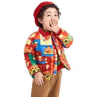 巴拉巴拉儿童羽绒服男童春装2023女宝宝童装新年拜年服洋气红