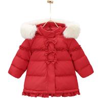 23冬季儿童中长款羽绒服女童长款外套拜年服