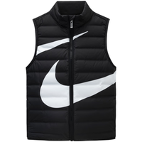 NIKE 耐克童装男女童大LOGO羽绒马甲儿童立领保暖上衣 正黑色 120/60(6)