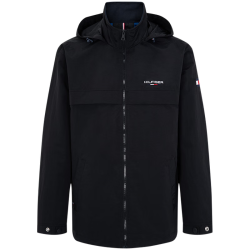 TOMMY HILFIGER 【软壳夹克】 男装户外可收纳帽刺绣夹克78J5244 经典黑BDS M